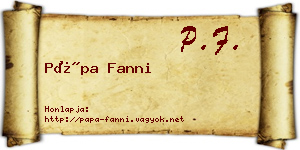 Pápa Fanni névjegykártya