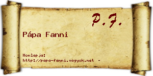 Pápa Fanni névjegykártya
